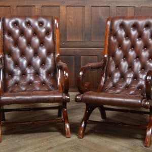 Pair Of Mahogany Chesterfield Slipper Chairs SAI2970 Chesterfield Antique Chairs
