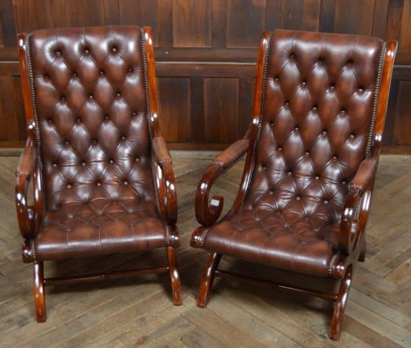 Pair Of Mahogany Chesterfield Slipper Chairs SAI2970 Chesterfield Antique Chairs 4