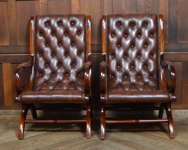 Pair Of Mahogany Chesterfield Slipper Chairs SAI2970 Chesterfield Antique Chairs 5