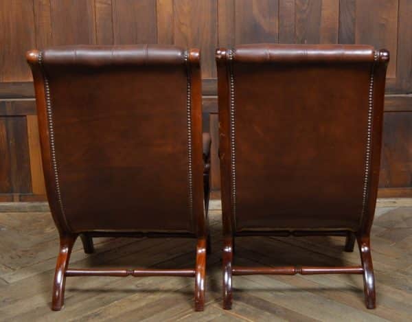 Pair Of Mahogany Chesterfield Slipper Chairs SAI2970 Chesterfield Antique Chairs 8