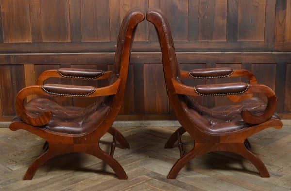 Pair Of Mahogany Chesterfield Slipper Chairs SAI2970 - Image 7
