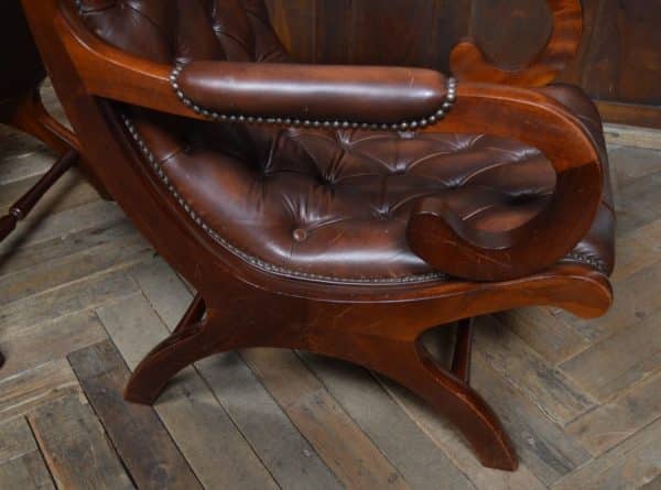 Pair Of Mahogany Chesterfield Slipper Chairs SAI2970 Chesterfield Antique Chairs 10