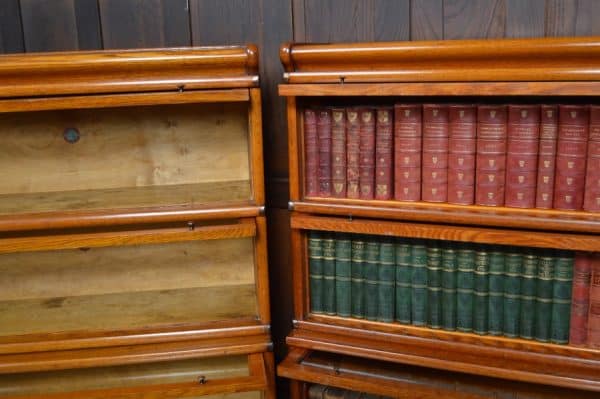 Pair Of Edwardian Globe Wernicke 4 Sectional Bookcases SAI2969 globe wernicke Antique Bookcases 11