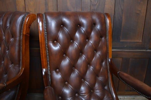 Pair Of Mahogany Chesterfield Slipper Chairs SAI2970 Chesterfield Antique Chairs 12