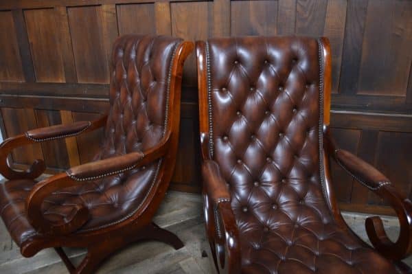 Pair Of Mahogany Chesterfield Slipper Chairs SAI2970 Chesterfield Antique Chairs 11