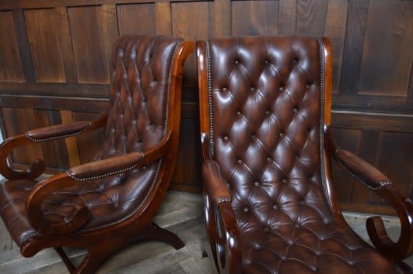 Pair Of Mahogany Chesterfield Slipper Chairs SAI2970 - Image 9