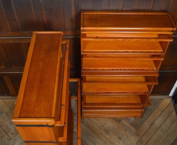 Pair Of Edwardian Globe Wernicke 4 Sectional Bookcases SAI2969 globe wernicke Antique Bookcases 4