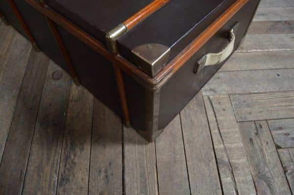 Leather Covered Travel Trunk/ Storage Box SAI2971 - Image 13