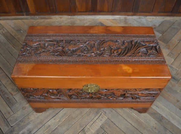 Oriental Camphor Wood Blanket / Storage Box SAI2951 Antique Boxes 10