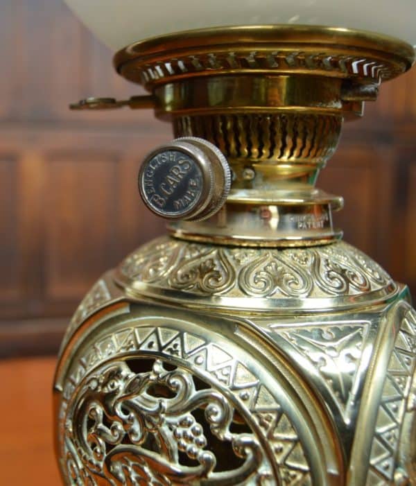 Victorian Brass Hink And Sons Oil Lamp SAI2958 - Image 4