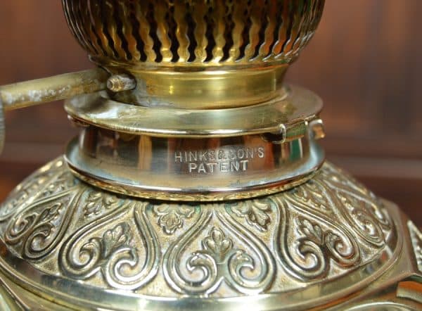 Victorian Brass Hink And Sons Oil Lamp SAI2958 - Image 3