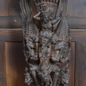 Indonesian Hardwood Figure Of Vishnu, Garuda And Dragons SAI2966 Miscellaneous