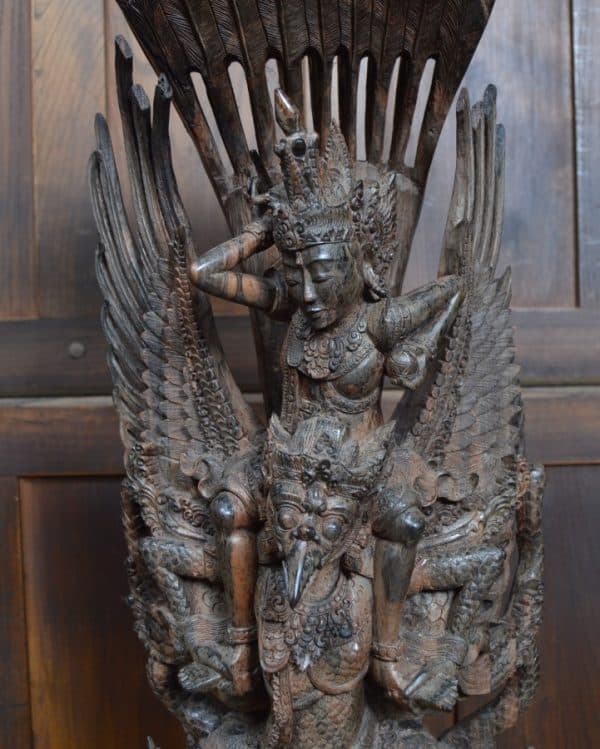 Indonesian Hardwood Figure Of Vishnu, Garuda And Dragons SAI2966 Miscellaneous 6