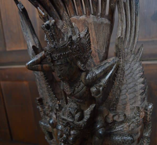 Indonesian Hardwood Figure Of Vishnu, Garuda And Dragons SAI2966 Miscellaneous 4