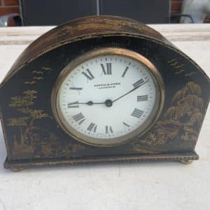 Chinoiserie mantel clock by Mappin & Webb of London Antique Clocks