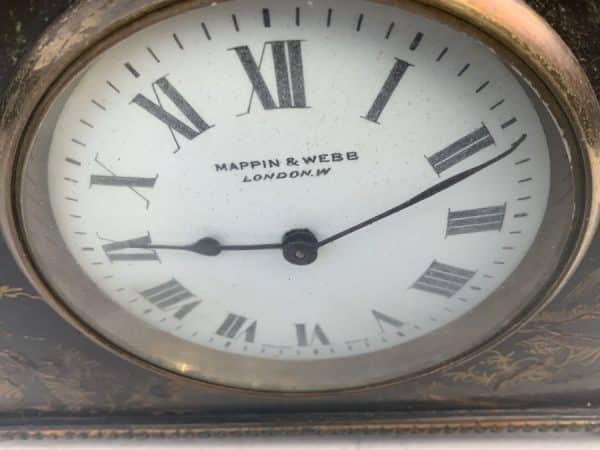 Chinoiserie mantel clock by Mappin & Webb of London Antique Clocks 4