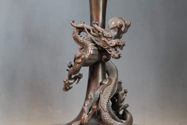 Japanese Bronze Dragon Vases.Mid 19th Century - Image 4