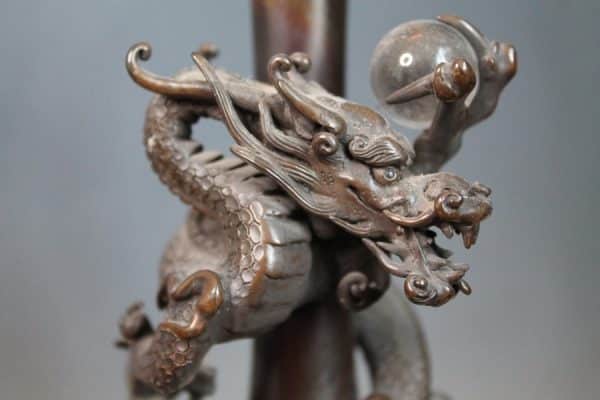 Japanese Bronze Dragon Vases.Mid 19th Century - Image 5