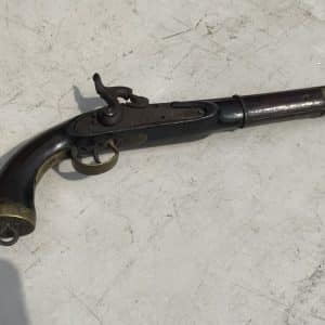 Percussion pistol military item from early 19th century Antique Guns