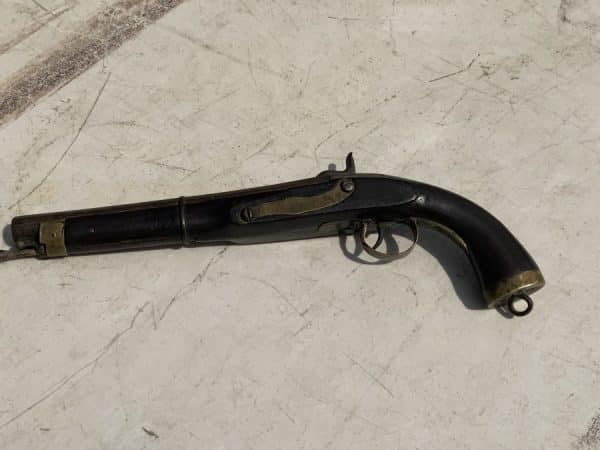 Percussion pistol military item from early 19th century - Image 6