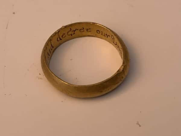 Posy ring solid gold 18th century - Image 3