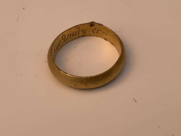 Posy ring solid gold 18th century - Image 4