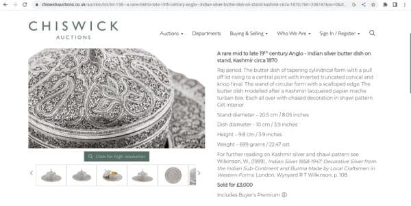 Gorgeous Anglo Indian Silver Bachelor Tea Pot c1890 Kashmir Shawl Pattern - Image 13