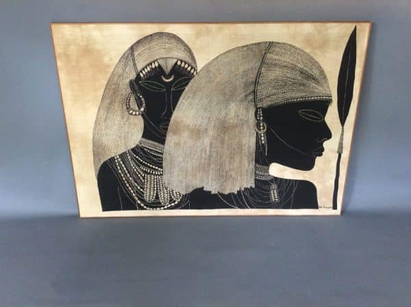 20th Century Heidi Lange Batik Canvas Print African Art Antique Art 6