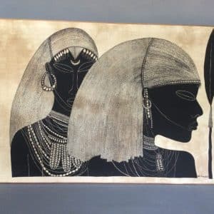 20th Century Heidi Lange Batik Canvas Print African Art Antique Art
