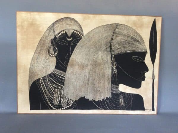 20th Century Heidi Lange Batik Canvas Print African Art Antique Art 3