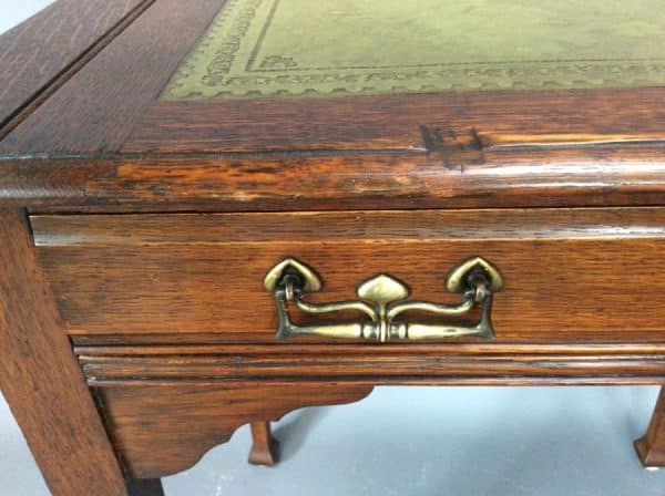 Arts & Crafts Stones Patent Oak Desk c1900 - Image 6