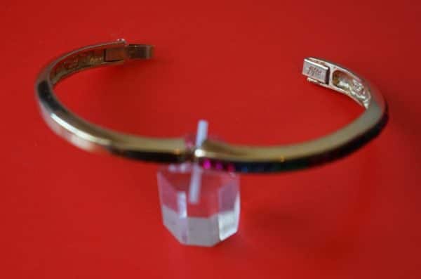 SALE - Vintage Attwood & Sawyer Gold Plated Gem Set Bangle - Boxed - Image 3