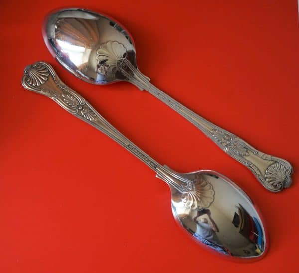 Pair of Vintage EPNS A1 Kings Pattern Serving Spoons Boxed Silver Butter Knife Antique Silver 6