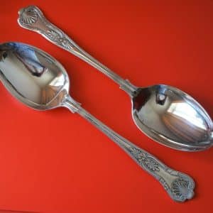 Pair of Vintage EPNS A1 Kings Pattern Serving Spoons Boxed Silver Butter Knife Antique Silver