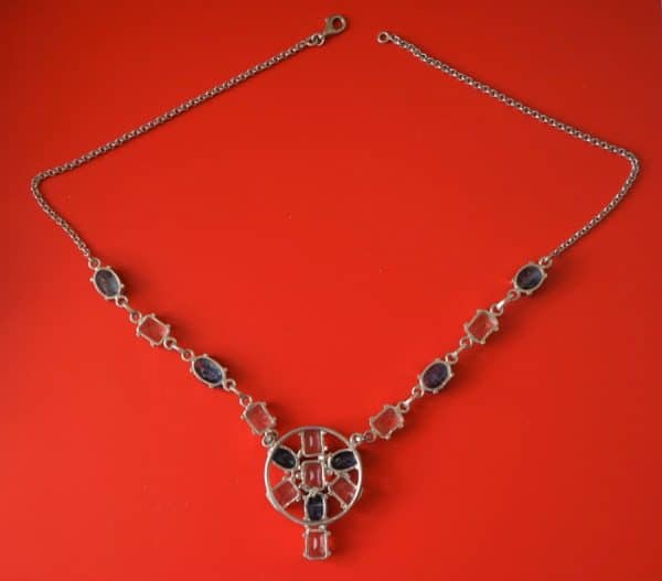 SALE – Ornate 925 Sterling Silver Gem Set Necklace – Gift / Jewellery / Pendant Cocktail Gem Set Rings Antique Jewellery 6