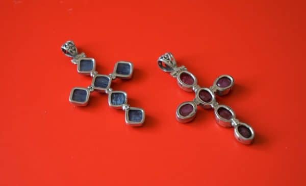 Two Silver Gem Set Crucifix Pendants - Boxed / Ideal Gift / Present - Image 6