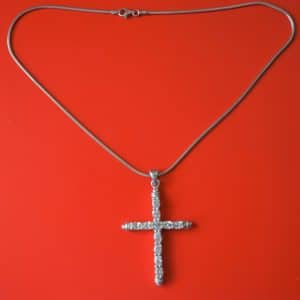 925 Silver Gem Set Crucifix Pendant – Boxed Silver Jewellery Crosses Antique Jewellery
