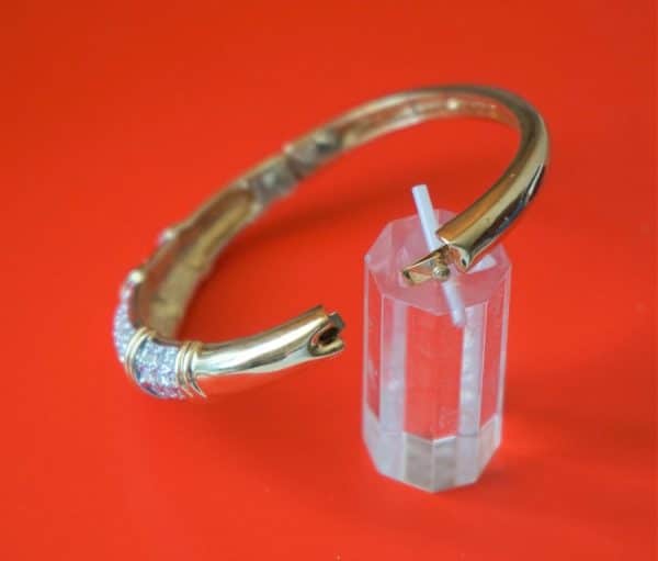 Vintage New Gold Plated Swarovski Bangle - Boxed - Image 3
