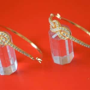 Vintage Large New Gold Plated Rhinestone Hoop Earrings Costume Cocktail Rings Antique Earrings