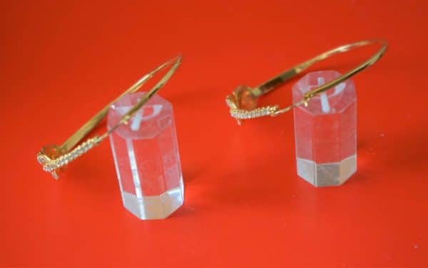 Vintage Large New Gold Plated Rhinestone Hoop Earrings - Image 2