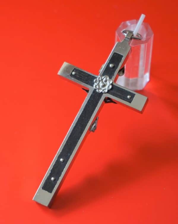 SALE – Vintage Large Heavy White Metal Crucifix Large Vintage Crucifix Antique Collectibles 4