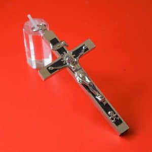 SALE – Vintage Large Heavy White Metal Crucifix Large Vintage Crucifix Antique Collectibles
