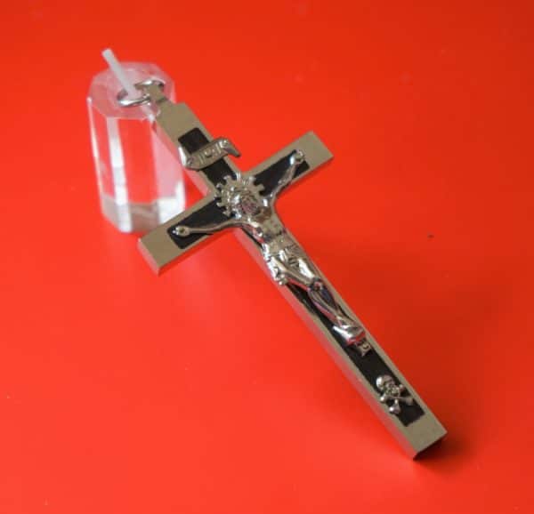 SALE – Vintage Large Heavy White Metal Crucifix Large Vintage Crucifix Antique Collectibles 3