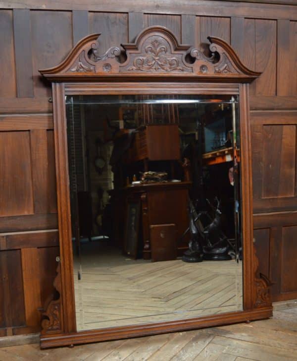 Victorian Oak Over Mantle Mirror SAI2986 Antique Mirrors 4