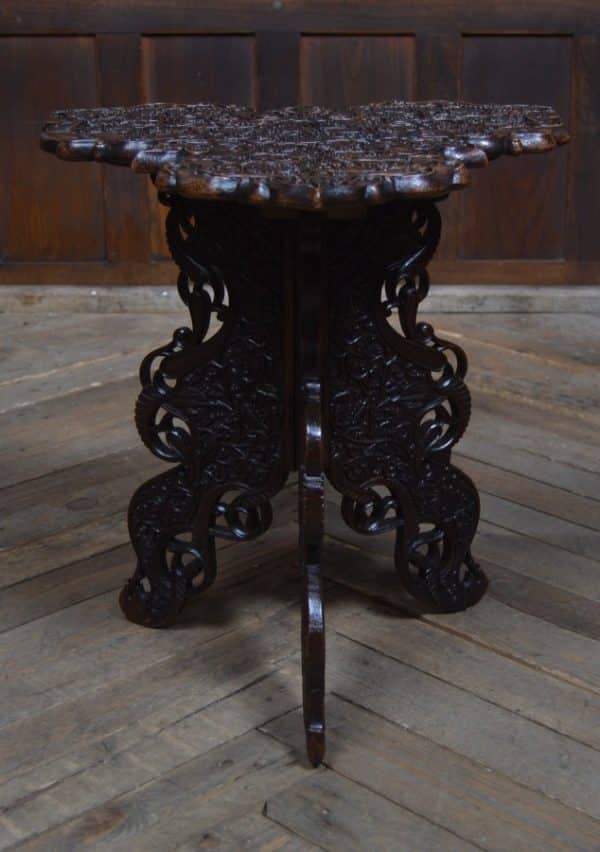 Middle Eastern Carved Hardwood Folding Table SAI3028 - Image 11