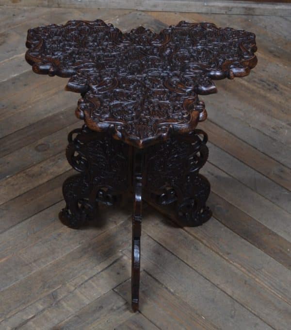 Middle Eastern Carved Hardwood Folding Table SAI3028 - Image 10