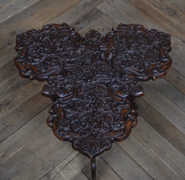 Middle Eastern Carved Hardwood Folding Table SAI3028 - Image 9