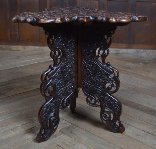 Middle Eastern Carved Hardwood Folding Table SAI3028