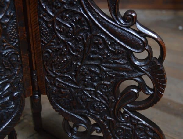 Middle Eastern Carved Hardwood Folding Table SAI3028 - Image 4