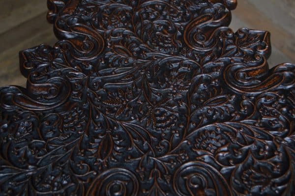 Middle Eastern Carved Hardwood Folding Table SAI3028 - Image 3